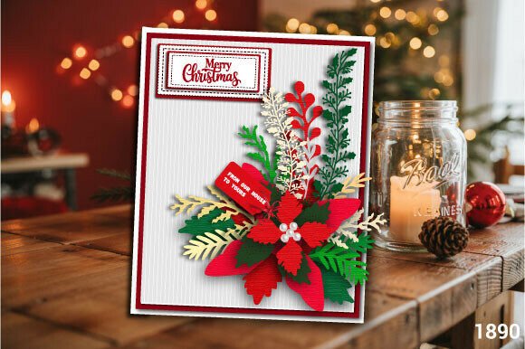 Download Christmas Poinsettia Gift Card Svg 1890 - Christmas Collection