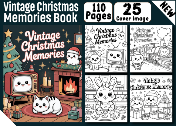 Download Vintage Christmas Memories Coloring Page - Christmas Collection