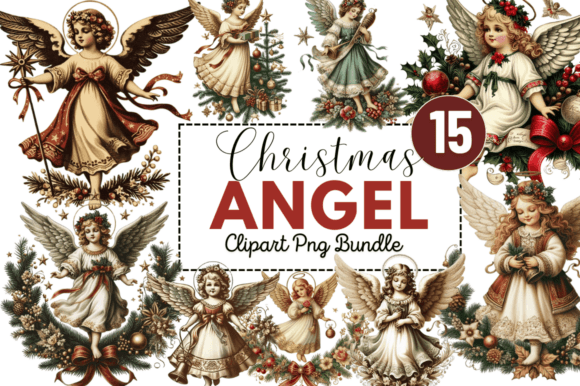 Download Vintage Christmas Angel Clipart Bundle - Christmas Collection