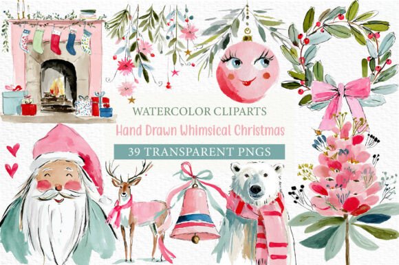 Download Hand Drawn Whimsical Christmas Clipart - Christmas Collection