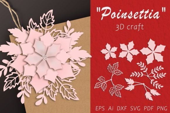 Download 3D Christmas Craft "Poinsettia" - Christmas Collection