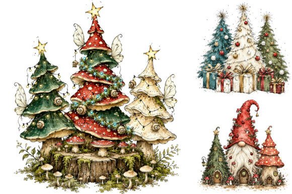 Download Watercolor Christmas Tree Clipart Bundle - Christmas Collection