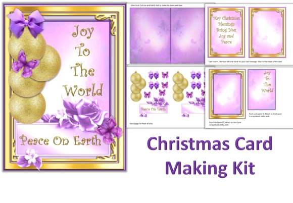 Download Pink Christmas Card Making Kit - Christmas Collection
