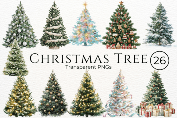 Download Christmas Tree Watercolor Clipart - Christmas Collection