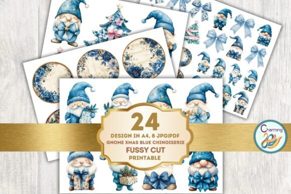 Download Fussy Cut: Blue Chinoiserie Christmas - Christmas Collection